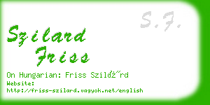 szilard friss business card